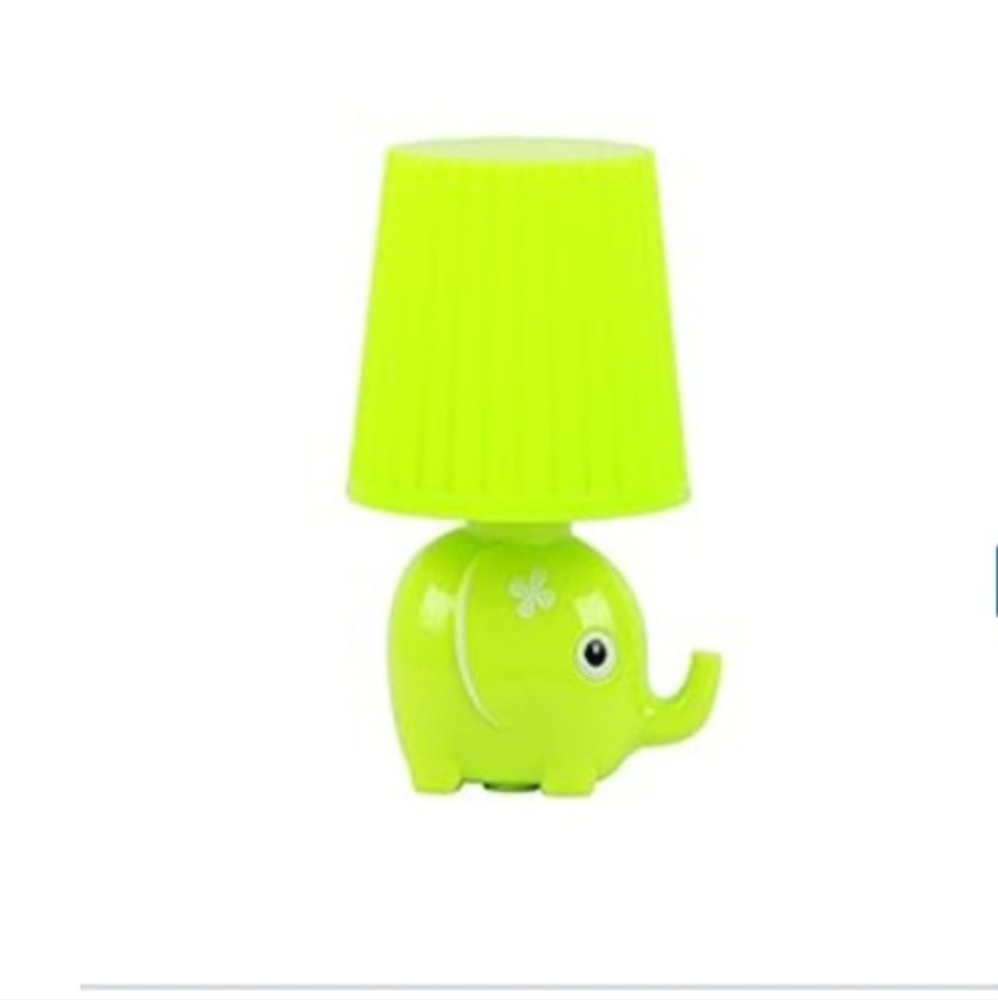 LED plug-in elephant nightlight for kids, green, nursery decor